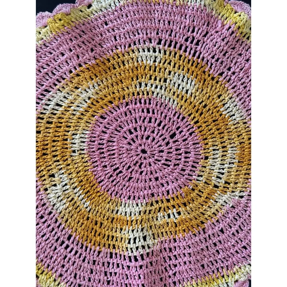 Vintage Crochet Doily Bundle Pink Lavender White Cottage Farmhouse Handmade Deco